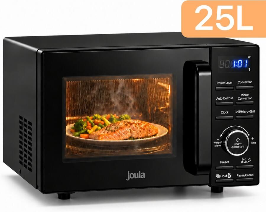 Joula Combi Magnetron Vrijstaand 25L Heteluchtoven en Grill Zwart - Foto 1