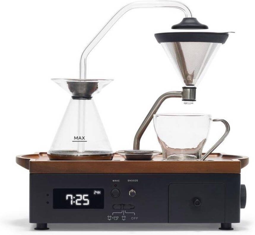 Joy Resolve Koffiezetapparaat Wekker Koffie Thee Barisieur Zwart donker hout
