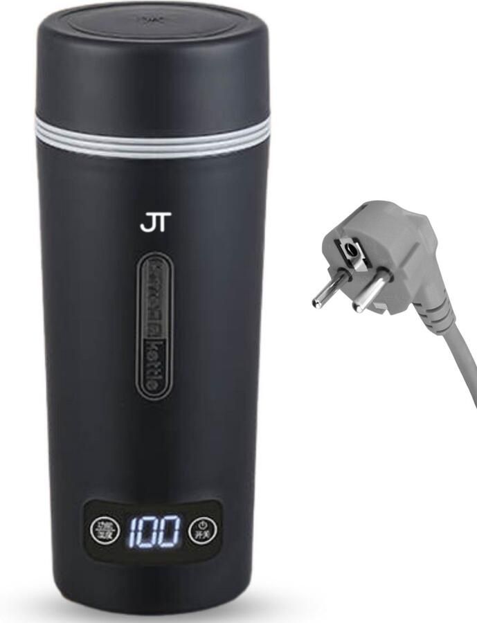 JT Products JT s Draagbare Waterkoker Zwart 350mL -Stekkersnoer 3-in1 Design Temperatuurregulatie Mini Waterkoker Reis Waterkoker Smart Waterkoker Portable Waterkoker Kerstkado - Foto 2