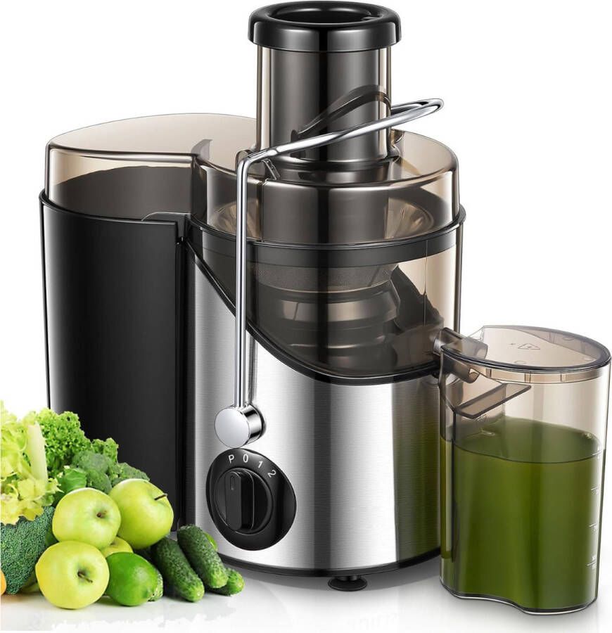 Juilist Sapcentrifuges Groenten En Fruit Slowjuicer Sapcentrifuges Juicer Machine Juicer 3 Instellingen Met Reinigingsborstel Gemakkelijk Te Reinigen Krachtige Motor Ingebouwde Schuimafscheider Bescherming Tegen Oververhitte
