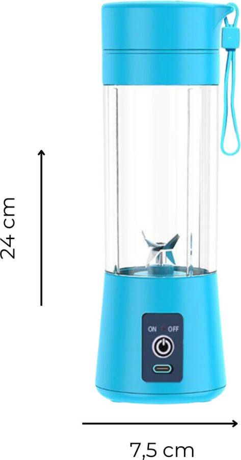 June Spring Mini Blender Blauw Draadloos & Draagbaar Smoothie Maker Sapcentrifuge Mini Juicer Sap maker Mini Mixer USB Oplaadbaar Vruchtensap Cup Fles Reis Portable