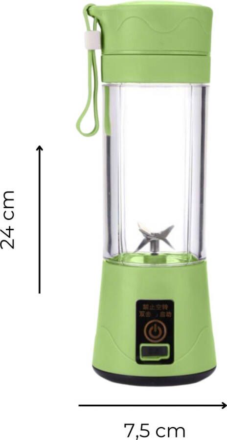 June Spring Mini Blender Groen Draadloos & Draagbaar Smoothie Maker Sapcentrifuge Mini Juicer Sap maker Mini Mixer USB Oplaadbaar Vruchtensap Cup Fles Reis Portable
