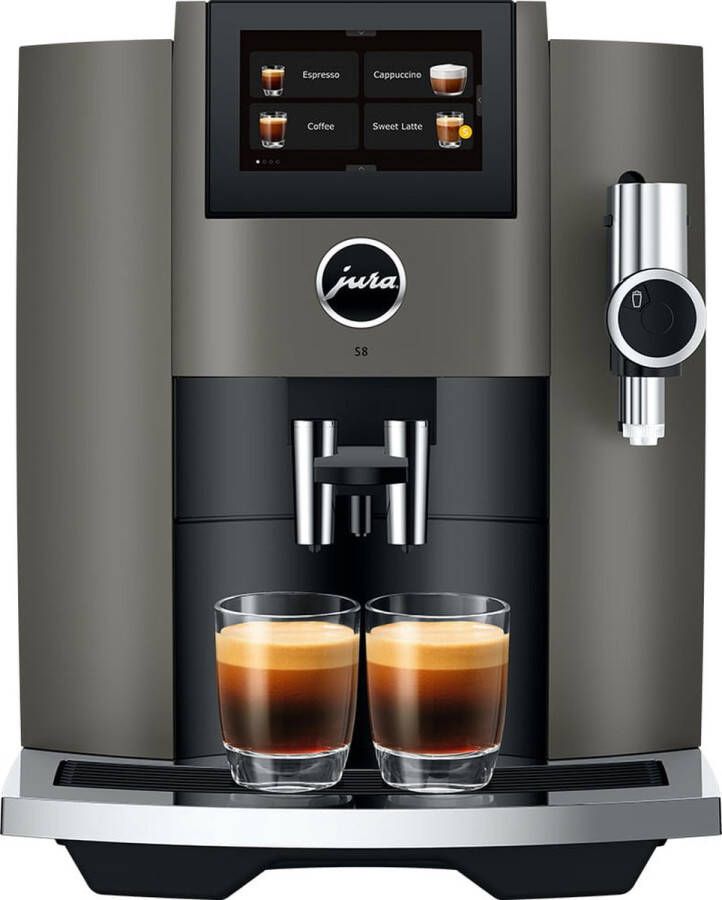 JURA S8 Dark Inox (EB) Model 2023 volautomaat espressomachine met automatische melkopschuimer [incl. gratis schoonmaakpakket twv 37 99 en gratis koffiebonen van LUDIQX Koffie] - Foto 3