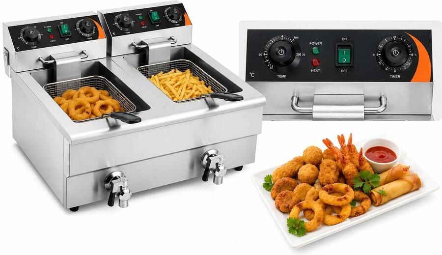 Jurrys Frituurpan Friteuse Frietpan Grote capaciteit 16L Gezinsgemak Snelle opwarmtijd Makkelijk reinigen 57x53x35.5cm