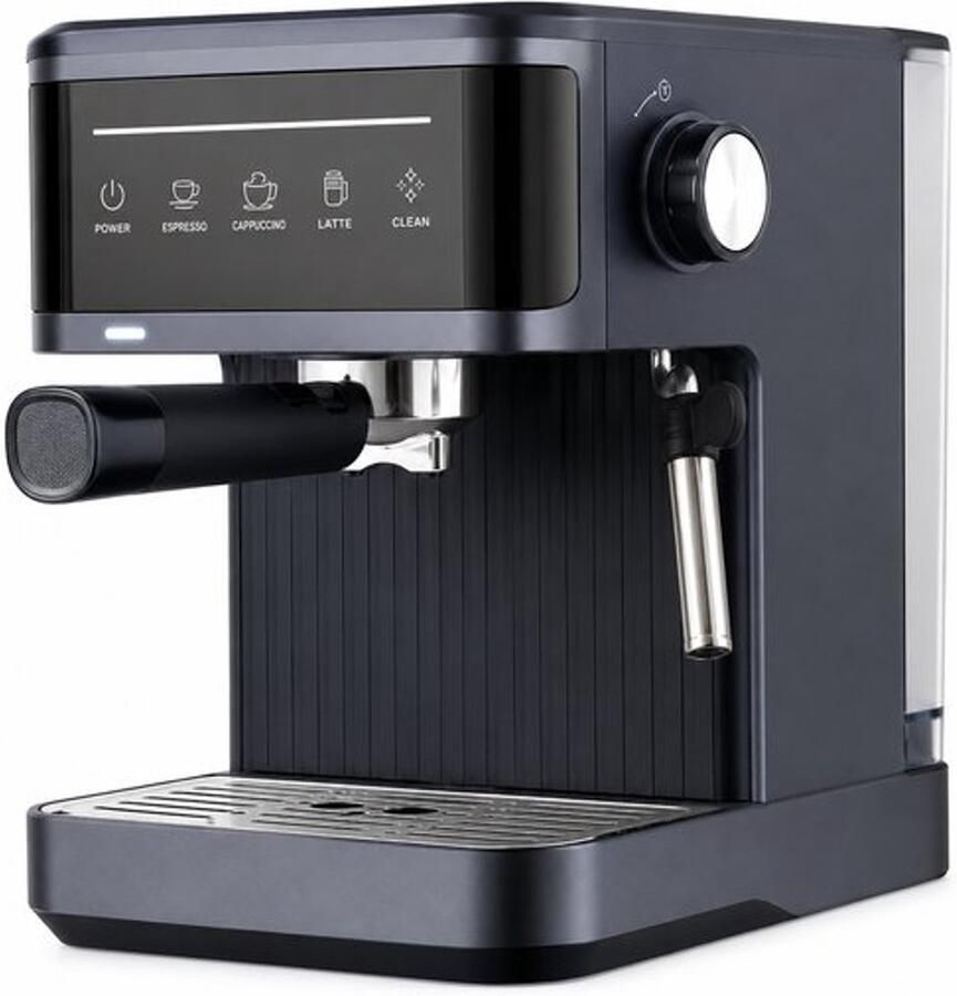 Jurrys Espressomachine met Melkschuimer – 850W Koffiemachine Cappuccino & Latte – 1.5L Watertank – Pistonmachine – Zwart