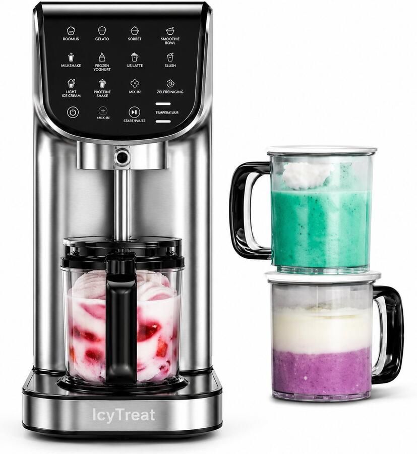 Jurrys ijsmachine IJsmaker IJsapparaat sorbetière IJsbereider Verse ingrediënten Snel klaar Stabiel 12in1 Silver