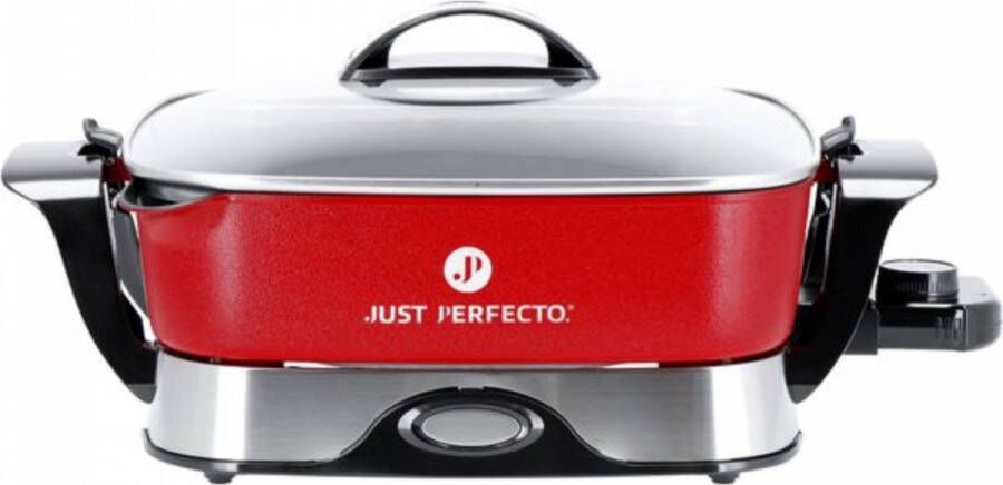 JUST PERFECTO HOUSEHOLD APPLIANCES Just Perfecto Elektrische Pan XXL 1650W ElektriescheHapjespan Met Regelbaar Warmteniveau L x B x H 30x40x10 Multifunctionele Partypan Thermostaat 5 Standen Warmhoudfunctie Overhittingsbeveiliging