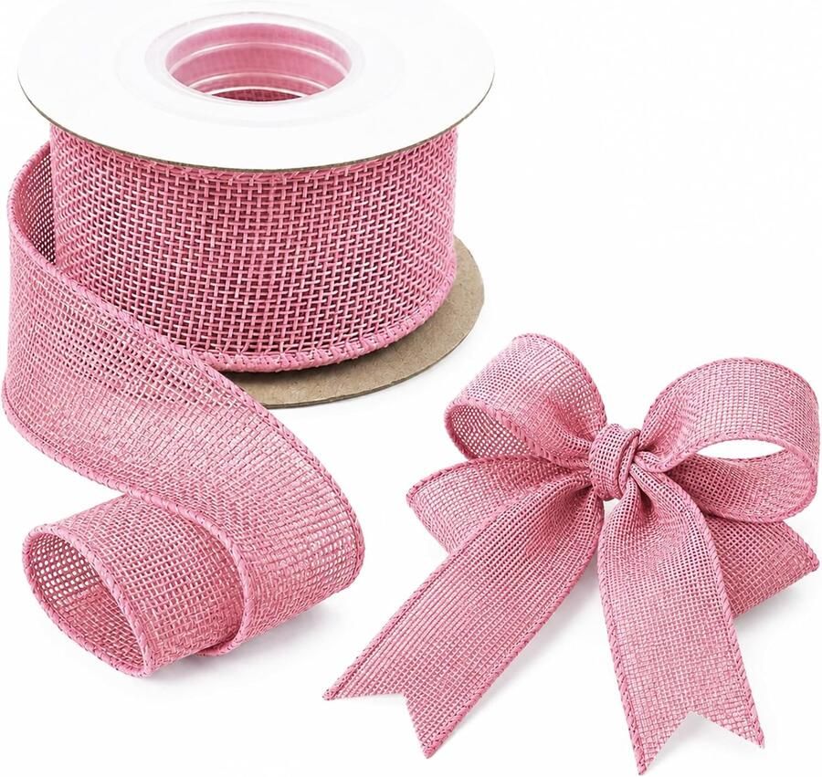 Jute lint 38 mm breed 450 cm voor cadeaus decoratie en knutselen