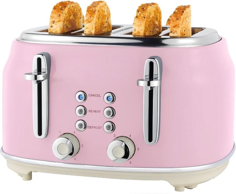 KAD Broodrooster Luxe Toaster Stijlvol Design voor Ontbijt Roze 30cm x 31cm x 19cm