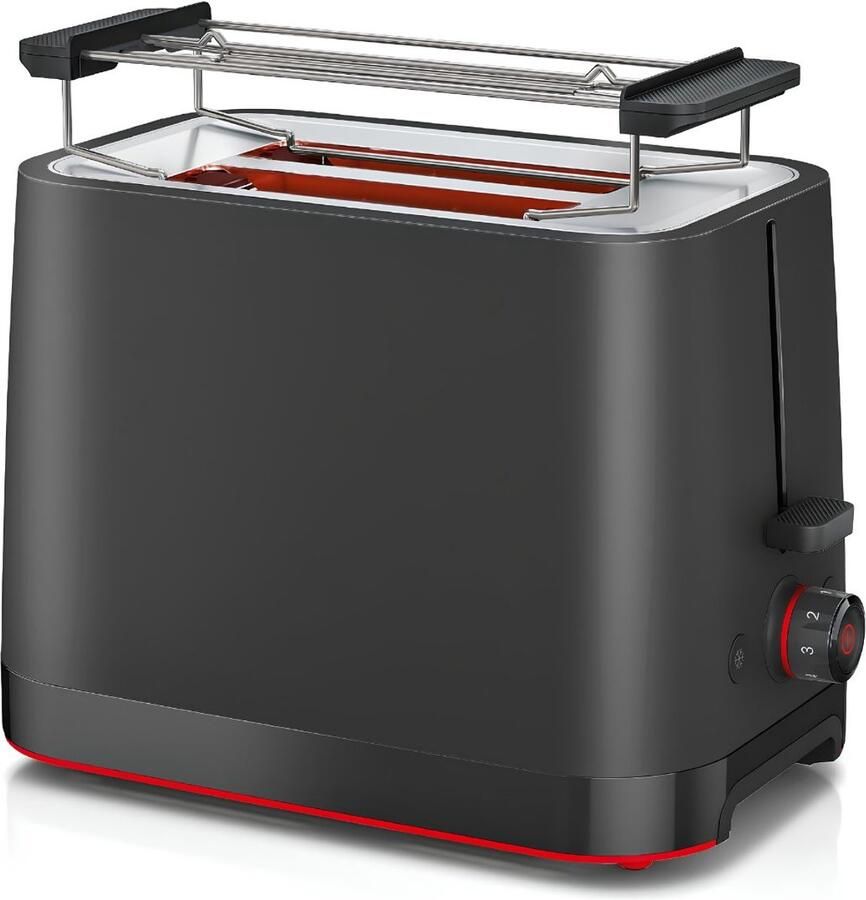 KAD Broodrooster Stijlvolle Toaster voor Thuisgebruik Compact Design voor Ontbijt Zwart 17cm x 30cm x 21cm