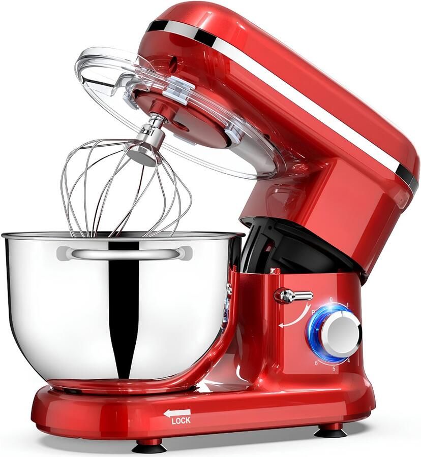 KAD Deegmachine Elektrische Deegmixer Keukenmixer Rood 42cm x 27cm x 36cm