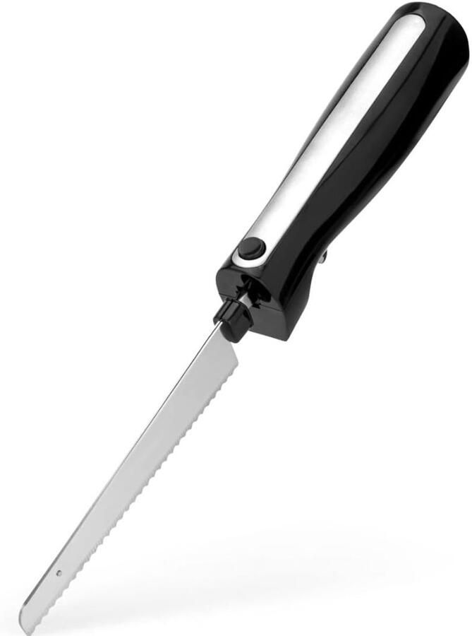 KAD Elektrisch Mes Elektrisch Mes voor Brood & Vlees RVS Electrisch Mes Zwart 49cm x 6cm x 6cm