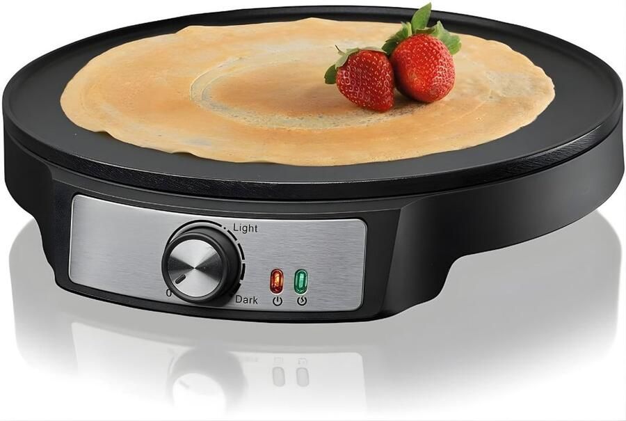 KAD Pannenkoekenmaker Elektrische Pannenkoekenpan Zwart 33cm x 6cm x 31cm