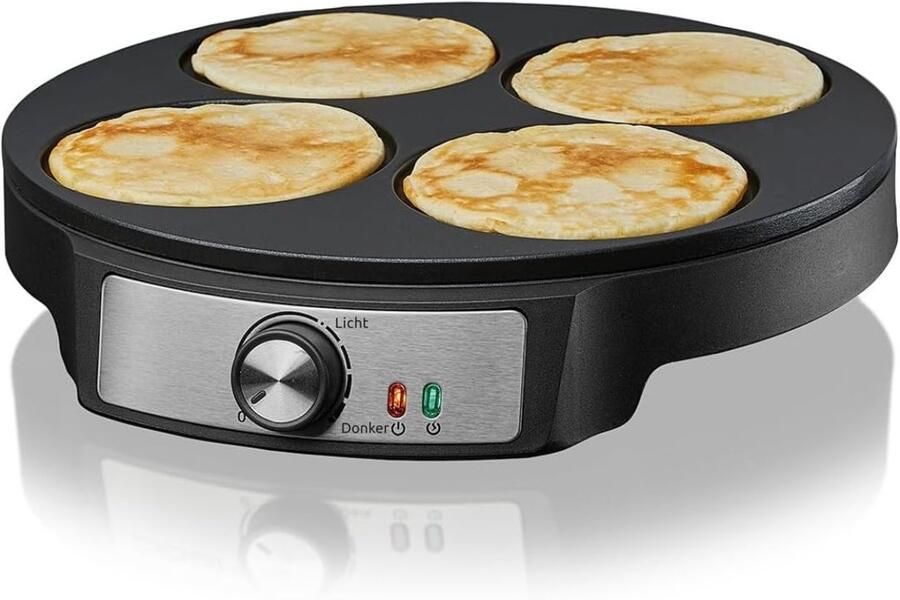 KAD Pannenkoekenmaker Pancake Maker Pannenkoekenmaker Pancake Pan Zwart 33cm x 31cm x 6cm