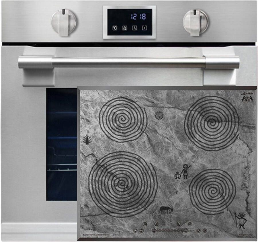 Kaiser inbouwoven inductie EH 6339 XXL Inbouwoven 86L met pyrolyse & AirFry touch display + inductiekookplaat KCT 6705 FI Era 60 cm grotschilderijmotief 4 kookzones