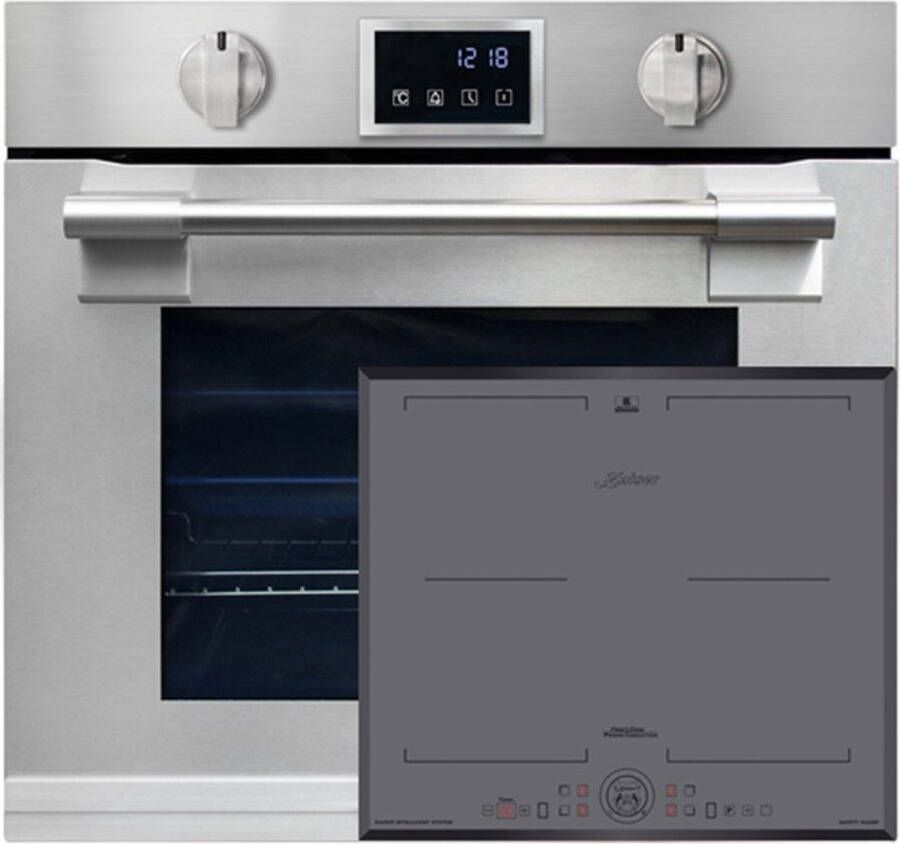 Kaiser EH 6339 XXL Inbouwoven 86L met pyrolyse & AirFry touch display + inductiekookplaat KCT 6730 FIG 60 cm inbouwkookplaat