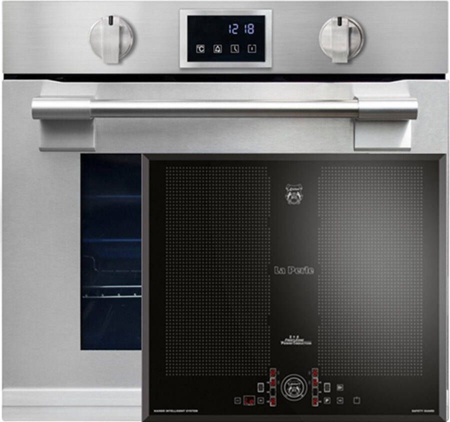 Kaiser EH 6339 XXL Inbouwoven 86L met pyrolyse & AirFry touch display +KCT 61 FI inductiekookplaat 60 cm FREE ZONE met 2 FLEX inductiezones