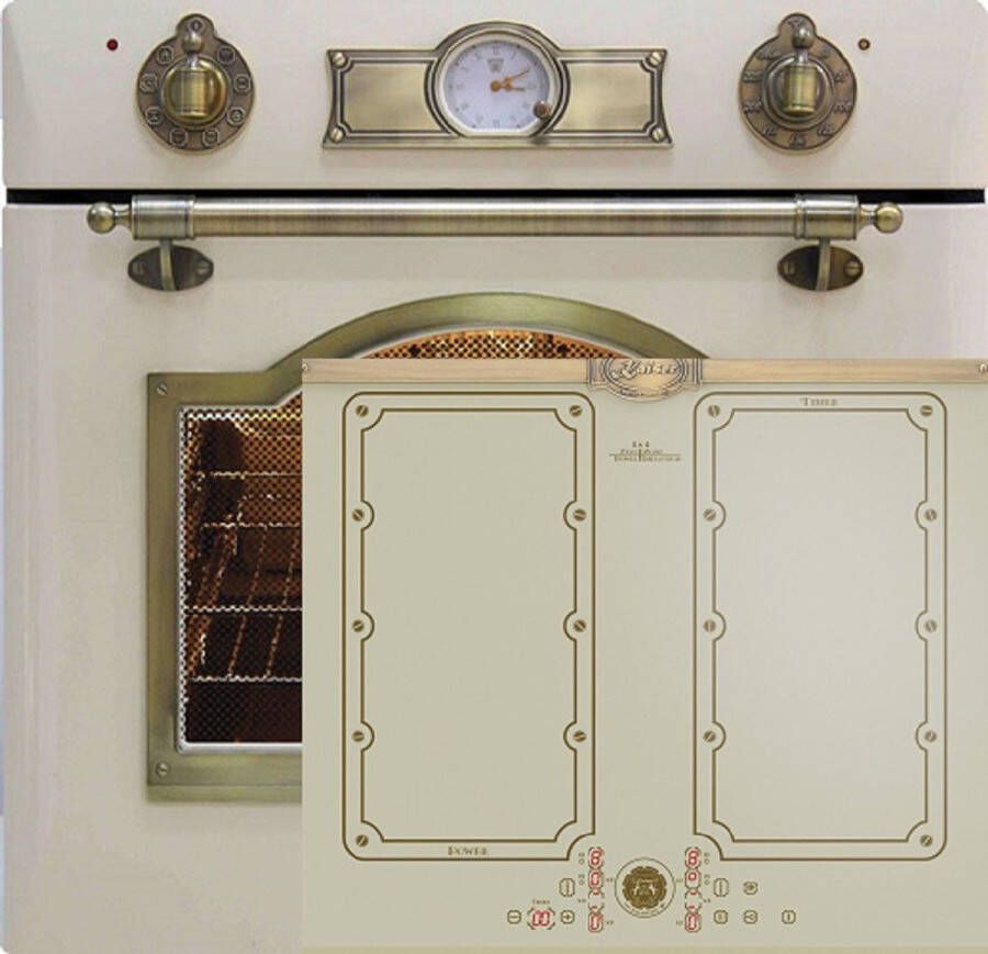 Kaiser EH 6355 ElfEm inbouwoven + KCT 6192 FI ElfEm inductiekookplaat 60 cm elektrisch retro zelfvoorzienend 60cm 67L 8 functies ivoor