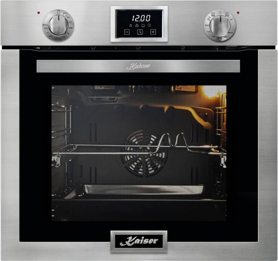 Kaiser Gasfornuis EG 6372 met 1-voudige telescoopgeleider inbouwgasoven zelfvoorzienend 79L grill draaispit