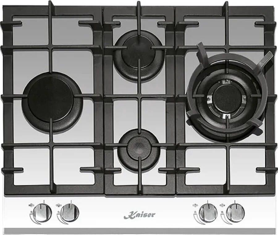 Kaiser gaskookplaat inbouwkookplaat KCG 6394 W wit glas gas op glas 3 8 KW WOK