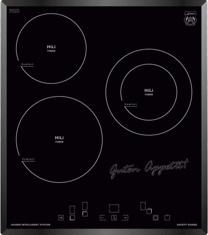 Kaiser inbouw kookplaat KCT 4745 F 45 cm elektrische zwart glas afgeschuind glas restwarmte-indicator
