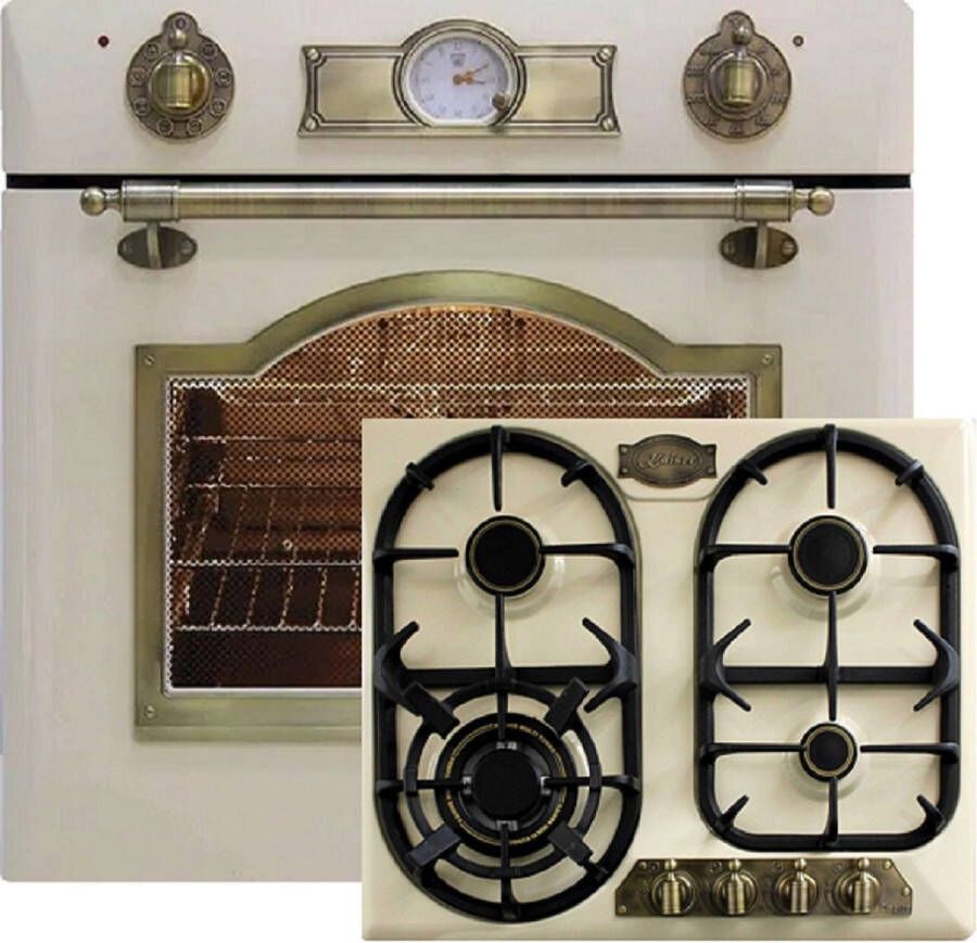 Kaiser Inbouwoven gaskookplaat EG 6345 ElfEm met enkele telescoopgeleider -retro gasfornuis retro 67L -Gaskookplaat KG 6325 ElfEm 60 cm