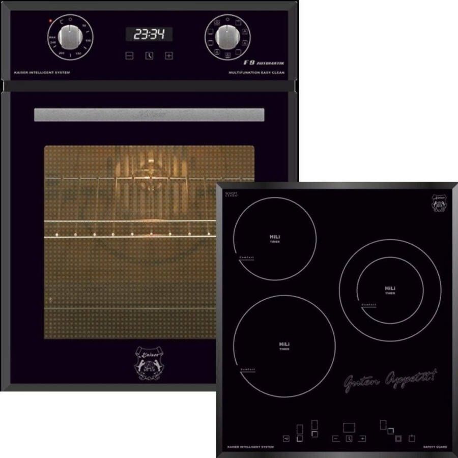 Kaiser Inbouwoven EH 4747 45 cm kookplaat autonoom 50 L 9 functies -Inbouw kookplaat KCT 4745 F 45 cm elektrische zwart glas