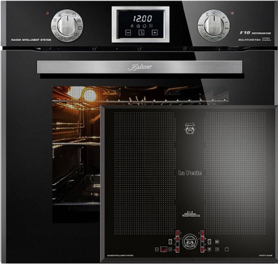 Kaiser Inbouwoven inductie EH 6326 Sp + KCT 61 FI inductiekookplaat 60 cm Inbouwoven met 1-voudige telescoopgeleider- elektrische oven autonoom 79L inbouwoven 10 functies