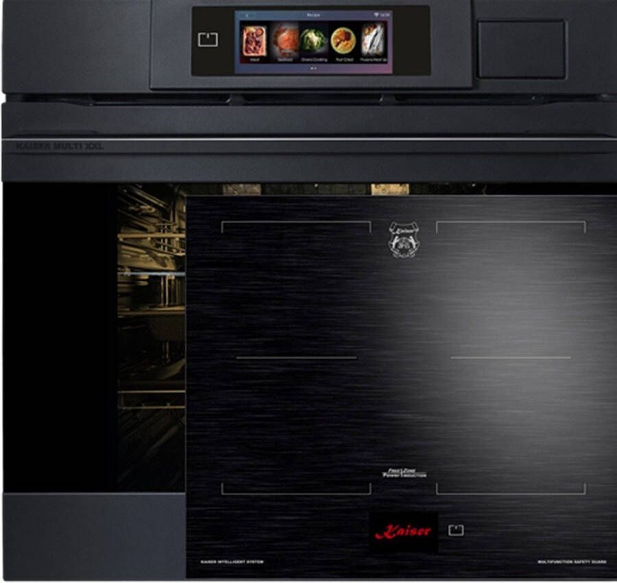 Kaiser Inbouwoven EH 6341 XXL Multi 37 multifunctionele elektrische stoomoven met stoomreiniging 60 cm + KCT 6140 FI inductiekookplaat 60 cm FREE ZONE met 2 FLEX inductiezones TFT-display