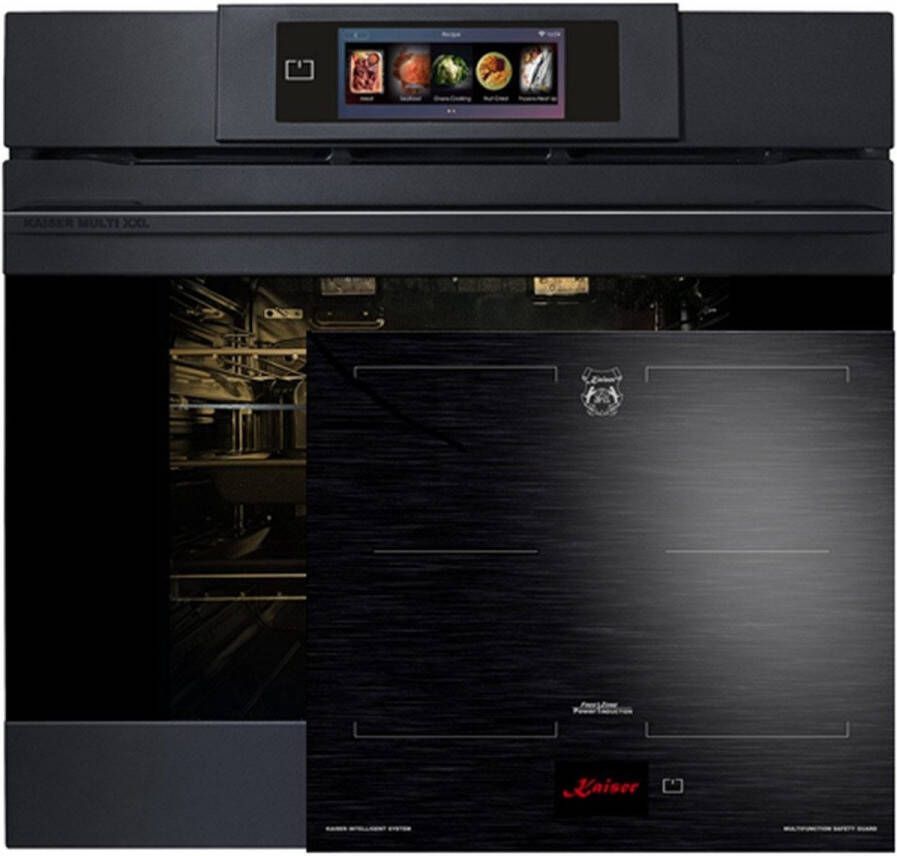 Kaiser Inbouwoven EH 6347 XXL Multi 29 multifunctionele elektrische oven met pyrolyse en stoomreiniging 60 cm + KCT 6140 FI inductiekookplaat 60 cm
