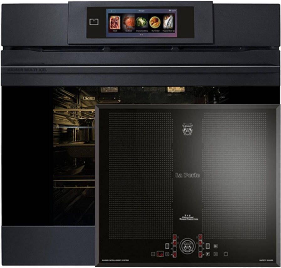 Kaiser Inbouwoven EH 6347 XXL Multi 29 multifunctionele elektrische oven met pyrolyse en stoomreiniging 60 cm + KCT 61 FI inductiekookplaat 60 cm