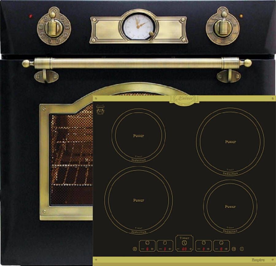 Kaiser inbouwoven EH 6355 Em 60 cm 67 L 8 functies+KCT 6195 IEm inductiekookplaat 60cm