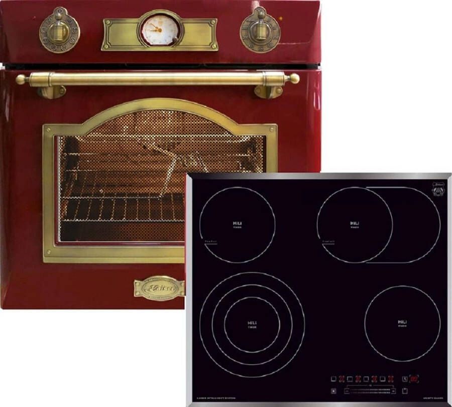 Kaiser Inbouwoven EH 6355 RotEm + Inbouwkookplaat KCT 6715 F met 1-voudige telescoopgeleider elektrische inbouwoven zelfvoorzienend 60cm 67L 8 functies