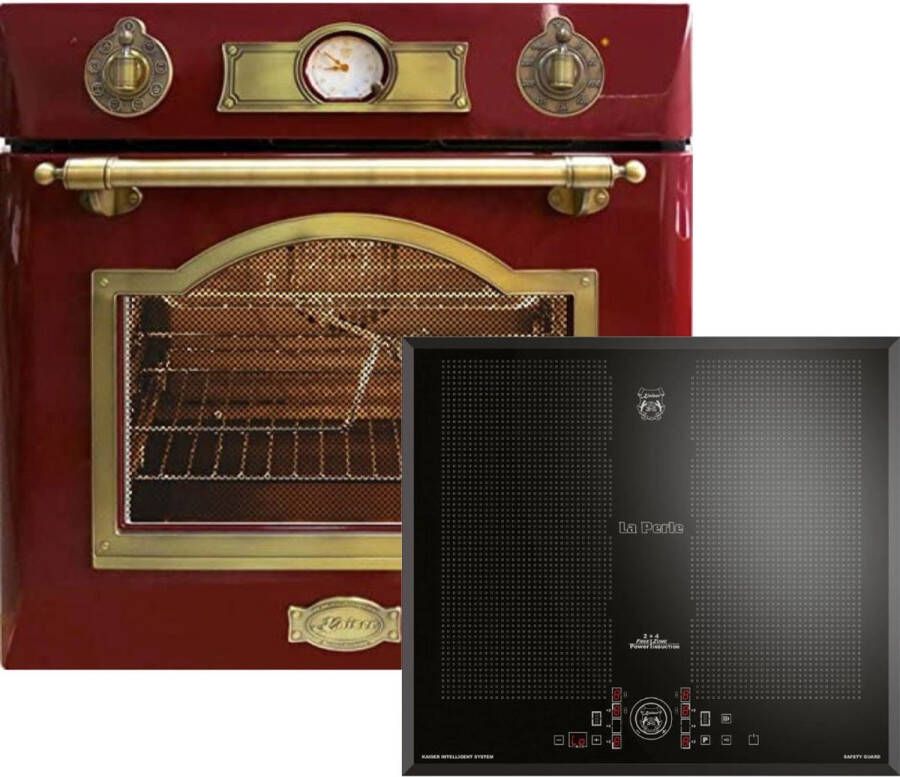 Kaiser Inbouwoven EH 6355 RotEm + KCT 61 FI inductiekookplaat 60 cm Inbouwoven met 1-voudige telescoopgeleider elektrische inbouwoven zelfvoorzienend 60cm 67L 8 functies