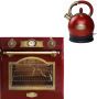 Kaiser Inbouwoven EH 6355 RotEm waterkoker 2000 RotEm exclusief retro Inbouwoven met bijpassende waterkoker 1-voudige telescoopgeleider elektrische inbouwoven zelfvoorzienend 60cm 67L 8 functies - Thumbnail 1