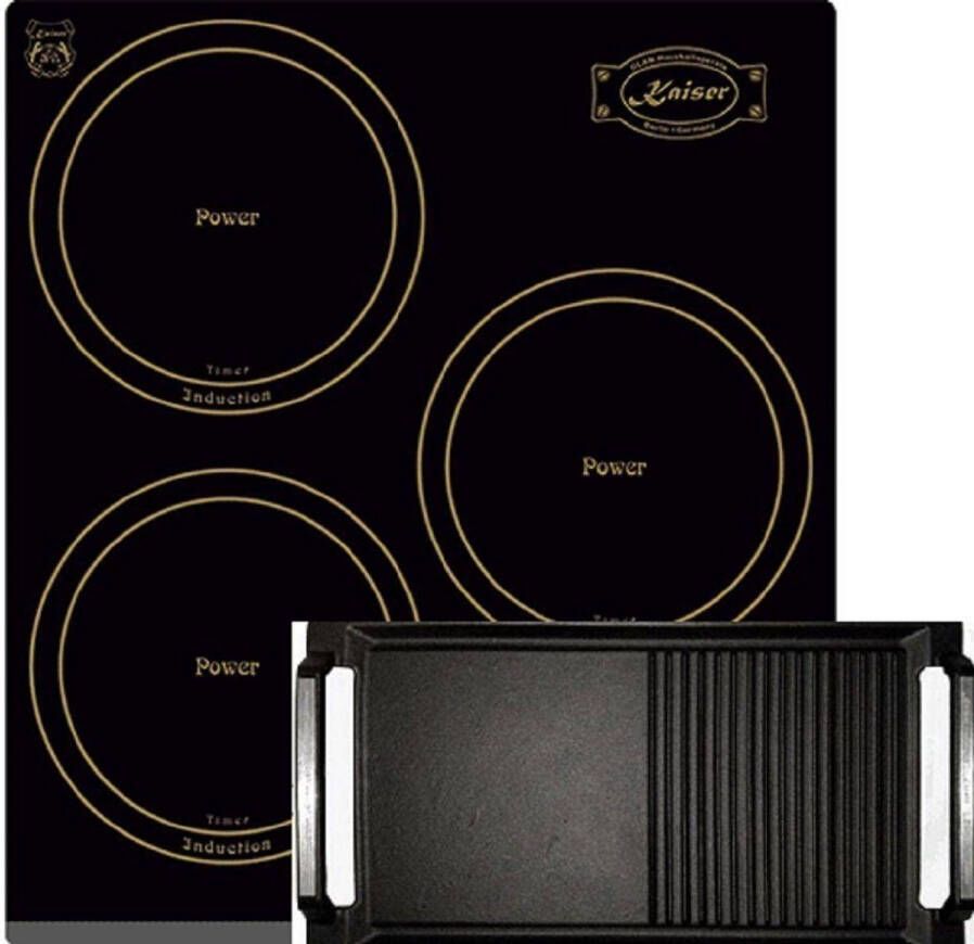 Kaiser inductiekookplaat KCT 4795 FI AD+Grillplaat inbouwkookplaat KCT 4795 FI AD 3 kookzones 45 cm