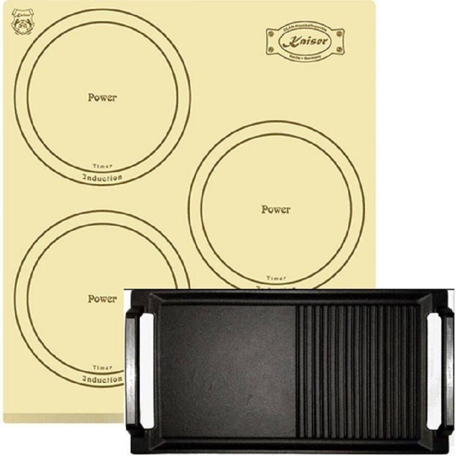 Kaiser inductiekookplaat KCT 4795 FI ElfAD+Grillplaat inbouwkookplaat 3 kookzones 45 cm