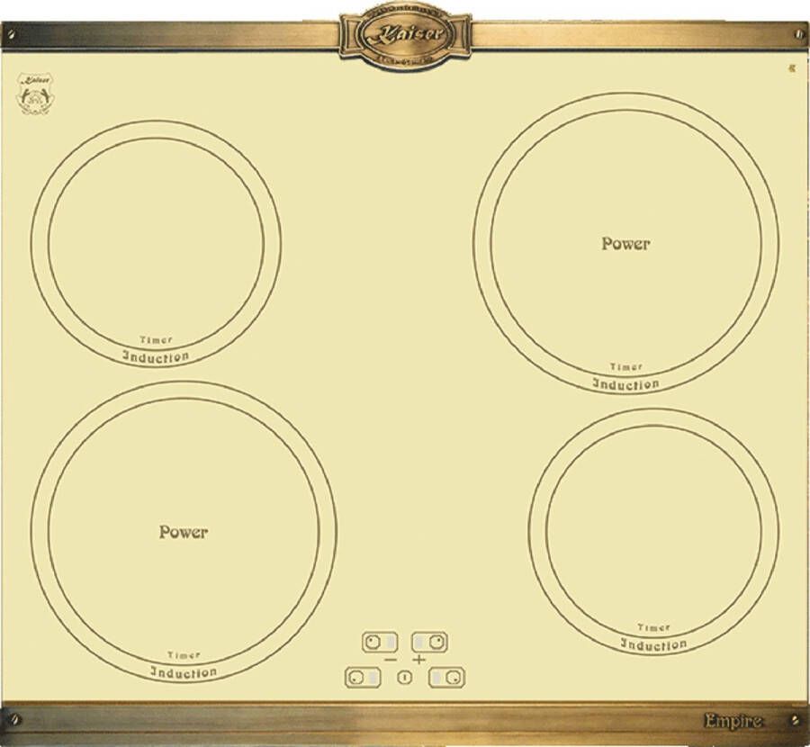 Kaiser inductiekookplaat KCT 6395 IelfEm retro inductiekookplaat brons metalen platen 4 QickHeat zones