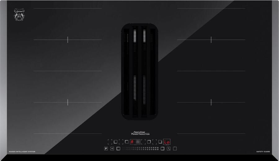 Kaiser Inductiekookplaat- KCT 9102 -90 cm autonoom – Inbouw inductiekookplaat met geïntegreerde afzuiging 600 m³ u