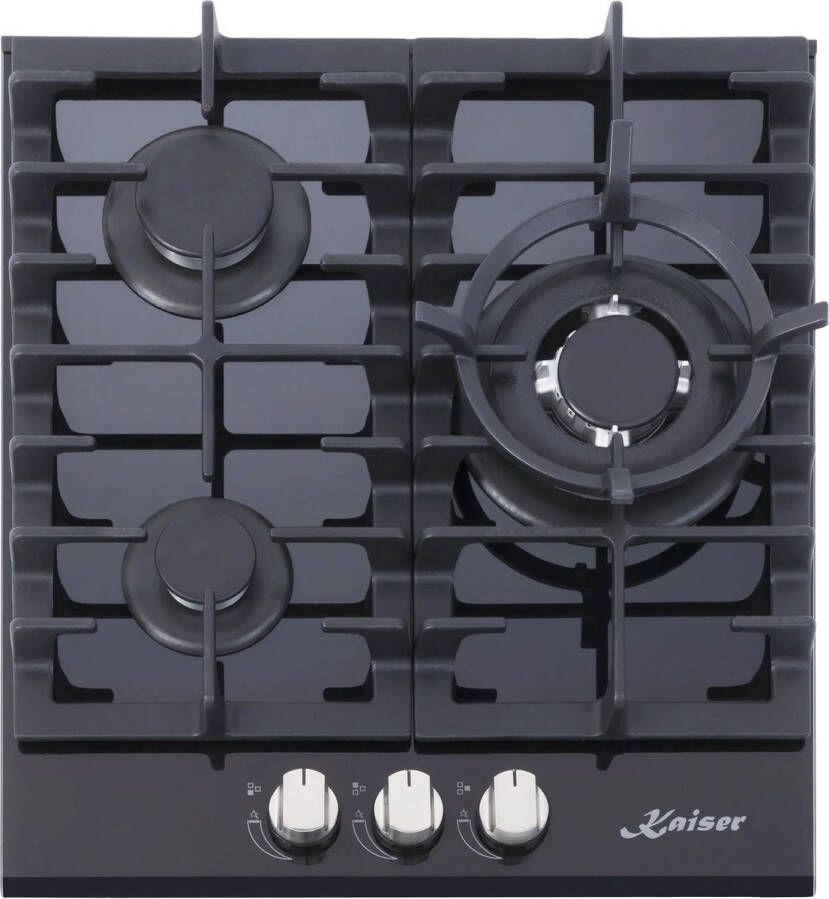 Kaiser KCG 4384 Turbo luxe gaskookplaat 45cm 3 branders incl. WOK brander 3 8 KW