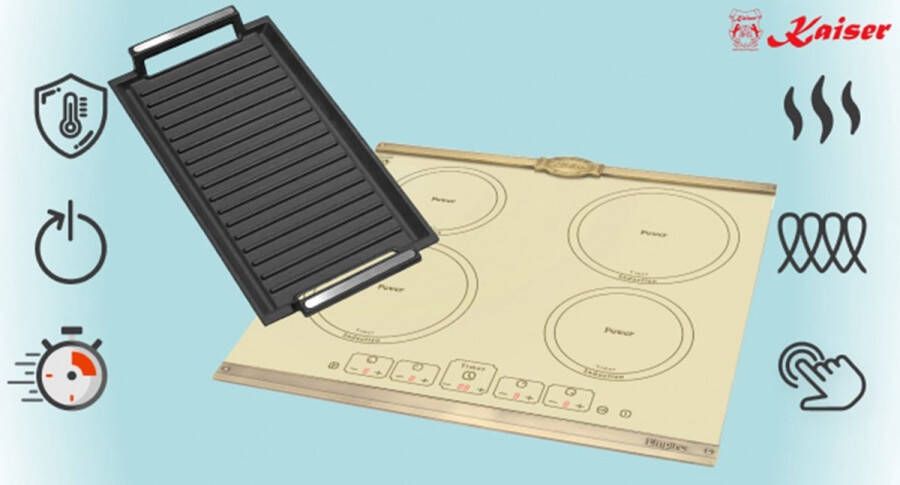 Kaiser KCT 6195 IElfEm incl. grillplaat inductiekookplaat 60cm zelfvoorzienend kookplaat 4xQickHeat kookzones