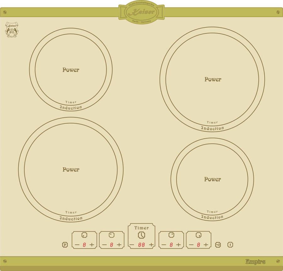 Kaiser KCT 6195 IElfEm inductiekookplaat 60cm zelfvoorzienend kookplaat 4xQickHeat kookzones