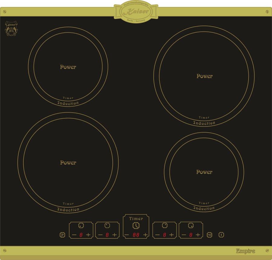 Kaiser KCT 6195 IEm inductiekookplaat 60cm zelfvoorzienend kookplaat 4xQickHeat kookzones zwart