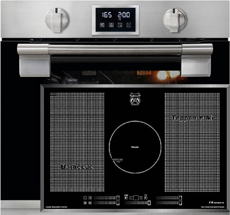 Kaiser pyrolytische oven EH 6337 inbouwoven automatisch braden massief metaal 79L+Inductiekookplaat KCT 777 FI La Perle