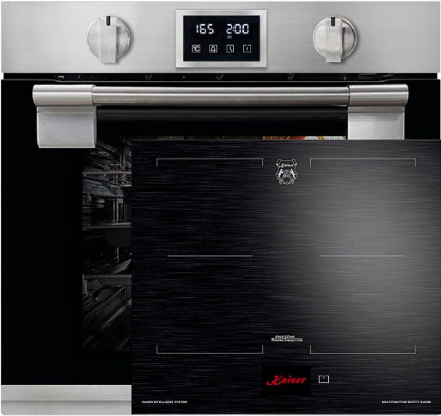 Kaiser inbouwoven oven kookplaat -pyrolytische oven EH 6337 -met enkele telescopische loper oven 79L 60 cm -KCT 6140 FI inductiekookplaat