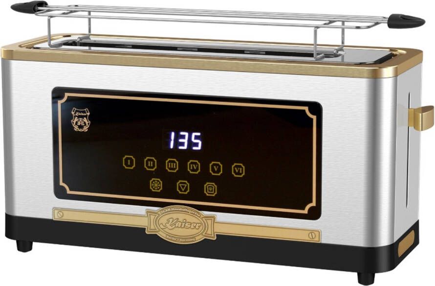 Kaiser broodrooster retro T 4000 R toaster 6 verschillende toastniveaus ontdooifunctie opwarmfunctie broodjeswarmrooster