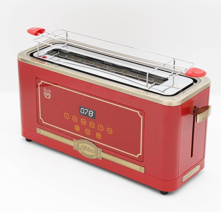 Kaiser broodrooster retro broodrooster T 4000 RotEm taoster 6 verschillende toastniveaus ontdooifunctie opwarmfunctie broodjeswarmrooster