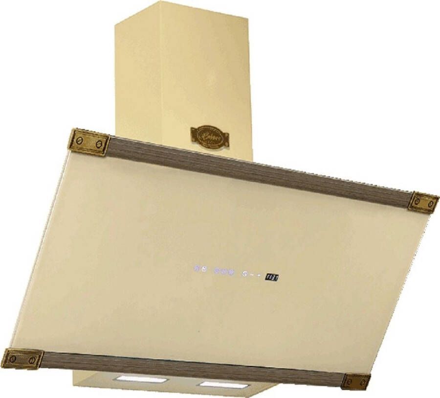 Kaiser Waskap AT 9445 ElfAD Antiek Goud Waskap Afzuigkap 90 cm Ivoor glas Metalen strips 1250 m³ h