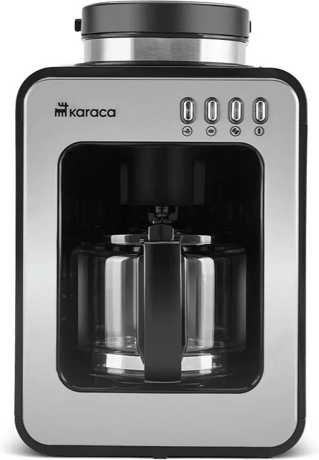 KARACA Grindmaestro Filterkoffiezetapparaat met Ingebouwde Molen 0 5L 600W Inox