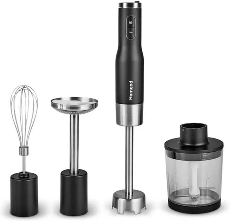 KARACA Homend Artfood 1925H Staafmixer Set Zwart – 800W – Hakmolen 500 ml – Mixbeker 1000 ml – Garde & Aardappelstamper